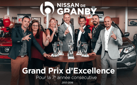 Nissan Granby reçoit le prix d'excellence pour une 7e année consécutive