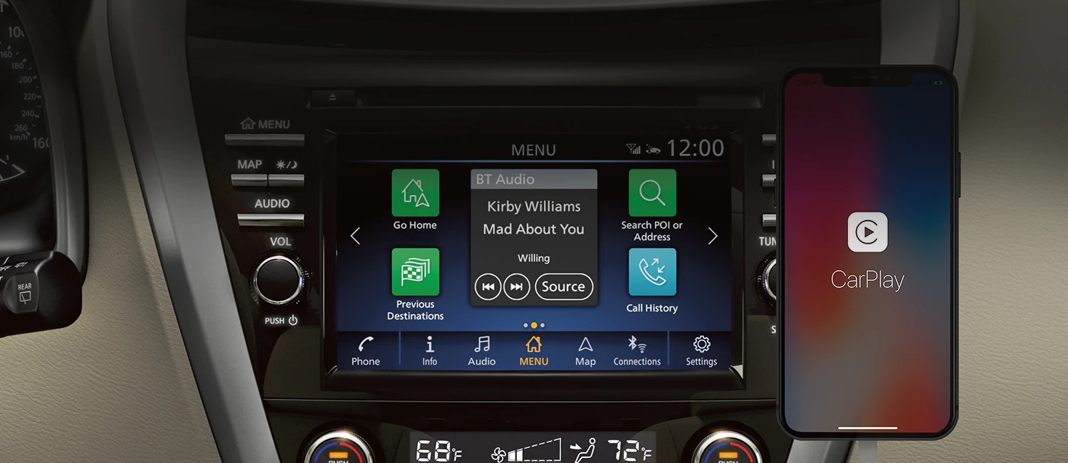 Technologie de l’écran tactile du Nissan Murano 2024 à intégration de téléphone intelligent.